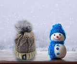 SYGA Winter Woolen Cap for Kids with Faux Fur Bobble Pom Pom and Braided Lining, Suitable for 5-13 Years