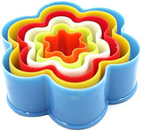 SYGA Scallop Flower Cookie and Biscuit Cutters, Assorted Sizes, Bright Colors, 6-Piece Set (6 Pcs)