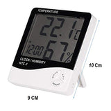 SYGA Digital Thermometer Hygrometer Temperature Humidity Meter Clock HTC-1 for Home