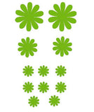 DIY 24 Pcs/Lot 3D Green Color Beautiful Flowers Decorative Wall Stickers