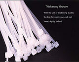 SYGA Nylon Cable Tie Self Locking Zip Ties Strong Cable Tie-Wrap, 250mm Wire Ties, Pack of 250pcs(White)