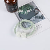 SYGA 2Pcs Magnetic Curtain Tiebacks Clip Rope Holdbacks Classy Decorative Pearl Holder Buckles for Home Hotel Window Draperies Rope Ties Office Living Bedroom Decoration- Simple Green