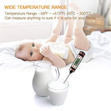 SYGA Kitchen Thermometer Digital Multi-Functional with Instant Read Cooking Thermometer With Auto Turnoff Function Digital Thermometer for All Food, Grill, BBQ and Candy - Black