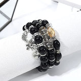 SYGA Bohemia Multilayer Bracelet, Retro Bracelet Set, Elastic Tassel Bracelet, Stackable Bracelet for Boy and Girl, Party, Holiday, Beach Accessories