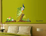 SYGA PVC Vinyl Wall Stickers for Living Room Self Adhesive Stickers, Pretty Peacock