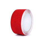 SYGA Non Slip Safety Grip Tape for Stairs Steps 2.5 cm Wide and 5 Meter Long - Indoor Outdoor Non Skid Friction Abrasive Adhesive_Red
