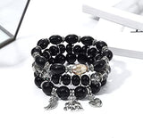 SYGA Bohemia Multilayer Bracelet, Retro Bracelet Set, Elastic Tassel Bracelet, Stackable Bracelet for Boy and Girl, Party, Holiday, Beach Accessories
