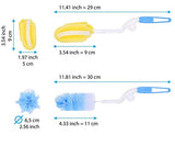 SYGA Baby Milk Bottle Nipple Straw Brush Sponge Nylon Cleaning Brush Cleaner Bottle Tong Set (Color May Vary) (4 Pcs)