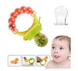 SYGA Medium Ring Style Fresh Food Nibbler Fruit Feeder Nipple Pacifiers Bottles_Red