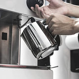 SYGA Milk Frother Jug Stainless Steel Milk Frothing Pitcher Coffee Cappuccino Latte Art Frothing Pitcher Barista Milk Jug Measuring Cup with Scale- Silver, 350ml