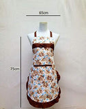 SYGA Rose Design Kitchen Apron with Random Lace Color(Brown)