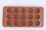 SYGA Silicone Rose Flowers Shape Chocolate Jelly Candy Mold, Cake Baking Mold, 15-Cavity Bakeware Mould, Brown
