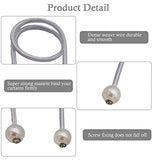 SYGA 2Pcs Curtain Tiebacks 46cm Curtain Clip Rope Holdbacks Classy Decorative Pearl Holder Buckles for Home Hotel Window Draperies Rope Ties Office Living Bedroom Decoration- Pack of 2, White