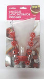 SYGA 8 Nozzles Sacco Pastry Cake Decorator Icing Bag (Red)
