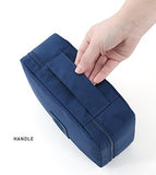 SYGA Travel Cosmetic Bag Plain Multifunction Portable Bag Cosmetic Makeup Pouch Case_Navyblue