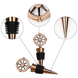 SYGA Wine Bottle Stoppers Wedding Favors, Vintage Copper Compass Bottle Cap Gifts for Guests Adults