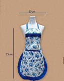 SYGA Rose Design Kitchen Apron with Random Lace Color(Blue)