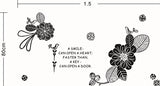 Syga 'DIY Flower' Wall Sticker (PVC Vinyl, 61 cm x 5 cm x 5 cm, Black)
