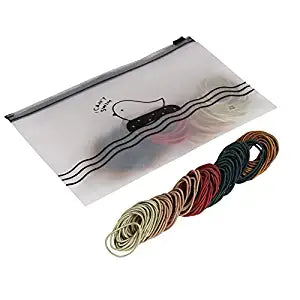 SYGA Multicolor Hair Bands (100) Hair Bobbles Hair Ties 3mm Hair Bands for Women Versatile Hair Band for Styling Pony Ponytail for Girls Stretchable Elastic Hair Bands and Hair Elastics- Morandi