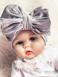 SYGA 1 Piece Velvet Bow Shape Baby Head Band_Grey_19.5 * 11cm