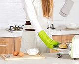 SYGA Set of 2 Oven Heat Resistant up to 320° F /160° C Kitchen Gloves Cotton & Polyester Quilted Baking Gloves(Green)
