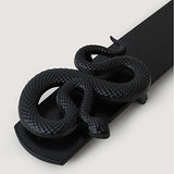 SYGA Women PU Leather Belt Stretchy Waist Belt with Multiple Designs in Metal Buckle, Black - 25-35 Inch