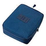 SYGA Travel Cosmetic Bag Plain Multifunction Portable Bag Cosmetic Makeup Pouch Case_Navyblue