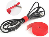 SYGA Nylon Double Sided Wellkro Tape, Hook and Lock Tape, Sew-on Power Wire Management Fastening Tape Cable Tie for Interlocking, Apparel, Home Textile, Industrial Use and More- 25 m x 15 mm (Red)