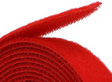 SYGA Nylon Double Sided Wellkro Tape, Hook and Lock Tape, Sew-on Power Wire Management Fastening Tape Cable Tie for Interlocking, Apparel, Home Textile, Industrial Use and More- 5 m x 15 mm (Red)