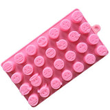SYGA 28-Cavity Emoji Emotion Cake Mold Smiley Chocolate Candy Baking Mould Pink