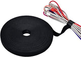 SYGA Nylon Double Sided Wellkro Tape, Hook and Lock Tape, Sew-on Power Wire Management Fastening Tape Cable Tie for Interlocking, Apparel, Home Textile, Industrial Use and More- 5 m x 15 mm (Black)