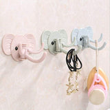 SYGA Set of 6 Cute Elephant Nose Hook Kitchen Bathroom Hat Coat Clothes Towel Rack Holder(Blue)