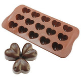 SYGA 15 Holes Brown Silicone Heart Shape Mold