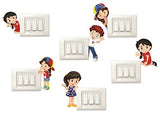 SYGA Set of 6 Multicolor Decorative Beautiful Modern Art Switch Board Stickers