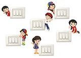 SYGA Set of 6 Multicolor Decorative Beautiful Modern Art Switch Board Stickers