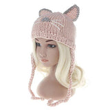 SYGA Winter hat for Babies, cat Design_Pink