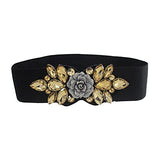 SYGA Women's Diamante Buckle Stretchy PU Leather Cinch Belt, (Pack of 1)