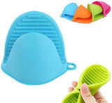 Syga Silicone Pinch Grip Mitten Oven Mitt Gripper Kitchen Potholder Utensil Tool, 10inch(Green) - Set of 2