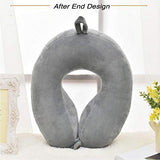 Syga Memory Foam, Velvet Travel Head, Neck Adjustable Providing 360-Degree Chin Support Head Rest Pillow (Grey)