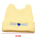 SYGA 1 Piece Medium Knitted Head Design Baby Wool Sleep Cap_Yellow