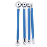 4X Fondant Cake Flower Decorating Clay Sugarcraft Ball Modelling Cutter DIY Tool, Blue