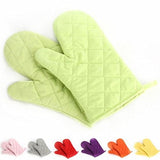 SYGA Set of 2 Oven Heat Resistant up to 320° F /160° C Kitchen Gloves Cotton & Polyester Quilted Baking Gloves(Green)
