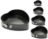 SYGA Teflon Coated Carbon Steel Spring Form Heart Shape Cake Moulds for Baking Non-Stick Cake Tins/Pan/Trays for Oven, and Cooker with Removable Base Size 19/21/23/25/28 cm