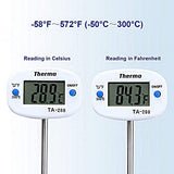 SYGA Digital BBQ Food Thermometer Instant Read Meat Candy Cooking Food Thermometer 180 Degree Rotatable Large Screen Long Probe for Kitchen Grill Meat Milk Yogurt Temperature - White