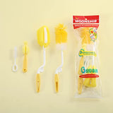 SYGA Baby Milk Bottle Nipple Straw Brush Sponge Nylon Cleaning Brush Cleaner Bottle Tong Set (Color May Vary) (4 Pcs)