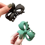 SYGA Hair Claw Clips for All Type Hair Strong Hold Perfect For Women Barrettes for Fancy Hair Fashion Accessories For Girls Hair Clamps Clip 8cm Hair Jaw Claw for Heavy Hair- 2Pcs, Green & Black