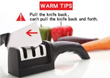 SYGA Kitchen Chef Knife Sharpener 3 Stage Steel Diamond Ceramic Coated Kitchen Sharpening Tool(Black)