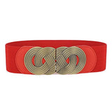 SYGA Women Cinch Belt, PU Leather Stretchy Waist Belt with Woven Metal Buckle, Retro Style - Suitable for Minimum Waist Size 25 Inch, Stretchable up to 31 Inch