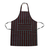 SYGA 1 Piece Unisex Kitchen Apron Cotton Linen Strip BBQ Cooking Baking Catering Apron_RedLining