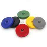 SYGA Reusable Cable Straps Cable Ties Hook & Loop Nylon Fastening Tape Wire Organizer, Interlocking Fastening Cable Binder Tie for Apparel, Home Textile, Industrial Use and More- 10m x 15mm Assorted Color